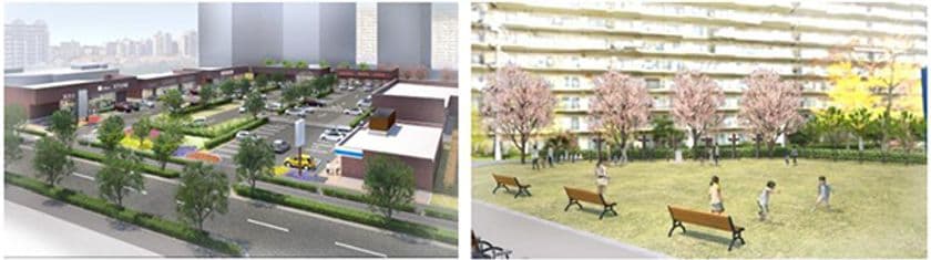 ～駅と住まいをつなぐ
「緑の癒し・交流・賑わいを育む新たなひろば」が誕生～
阪神武庫川団地前駅の駅前に商業施設『ムコダンモール』が開業!!
3月上旬から順次全11店舗がオープン