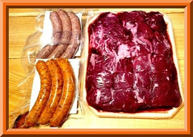 5&#44;000円コース：プレミアムマトンヒレ400g・羊ソーセージ(スモーク)3本・羊ソーセージ(チョリソー)3本