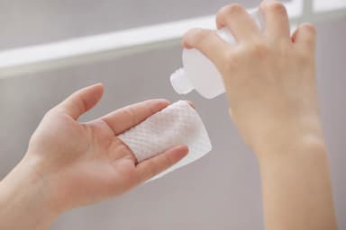 コットンパフの使用シーン