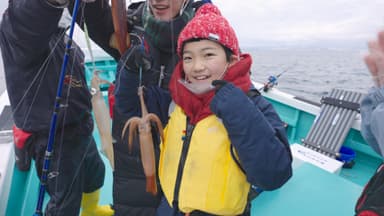 初心者のお子さんも手軽に釣り体験(氷見)