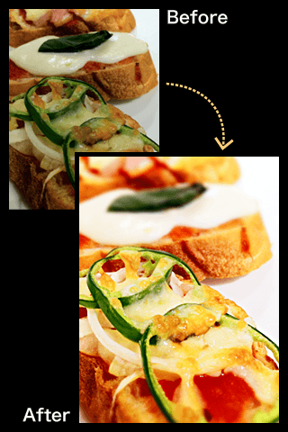 料理写真をおいしく加工