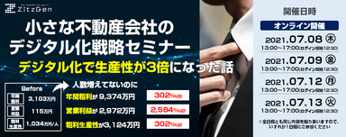 【全日程オンライン開催】小さな不動産会社のデジタル化戦略セミナー