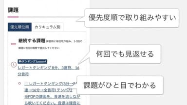 受講者専用ページでいつでもレッスンを見返せる