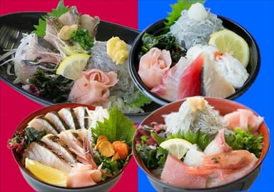 生しらす丼VS生サワラ丼