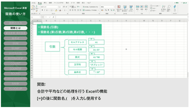 eラーニング「操作画面を見ながら学べるMicrosoft Excel講座」