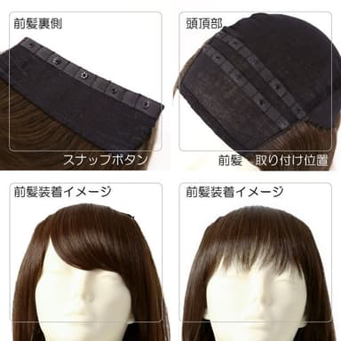 【アンダー】　裏側、頭頂部、前髪