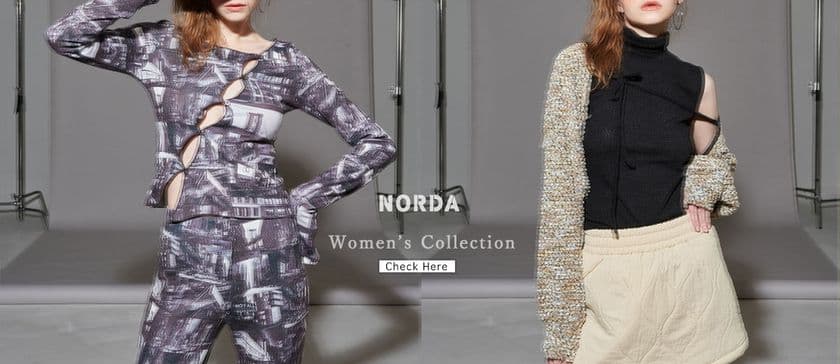 多数のインフルエンサーが着用するユニセックスアパレルブランド
「NORDA(ノルダ)」公式オンラインサイトがリニューアル