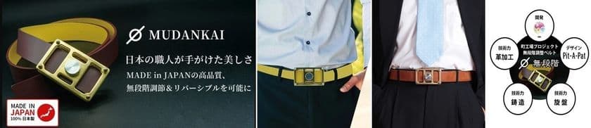 3つの町工場＋デザイナーで実現した新商品　
“ベルトが合わない”を解消！穴のない『無段階ベルト』
Makuakeサイトで応援購入 12月4日(土)受付開始