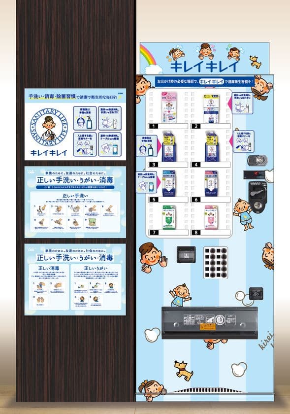 ～お出かけのおともに、キレイキレイの清潔衛生アイテムを～
　Osaka Metro四つ橋線 西梅田駅に
「キレイキレイ　清潔衛生アイテムの自動販売機」が期間限定で登場