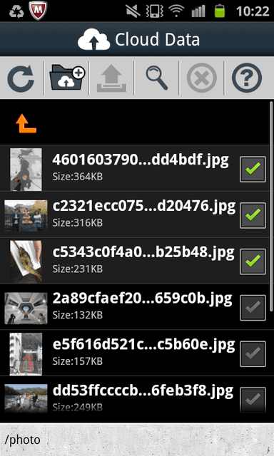 クラウド上画面