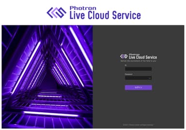 「Photron Live Cloud Service」ロゴ／画面イメージ