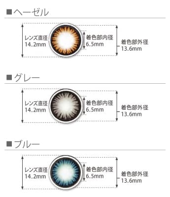 『ネオサイト ワンデー リング カラーズ』カラー