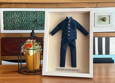 ミニチュアリメイク額装「思い出アフレーム」男子学制服を飾るタイプ
