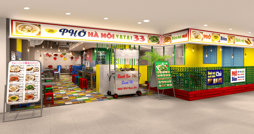 日本初業態！33種類のベトナム麺メニューをラインナップした
本格ベトナム屋台スタイル料理店「フォーハノイ屋台33」が
ルミネエスト新宿8Fに出現！2022.04.08(Fri)GRAND OPEN