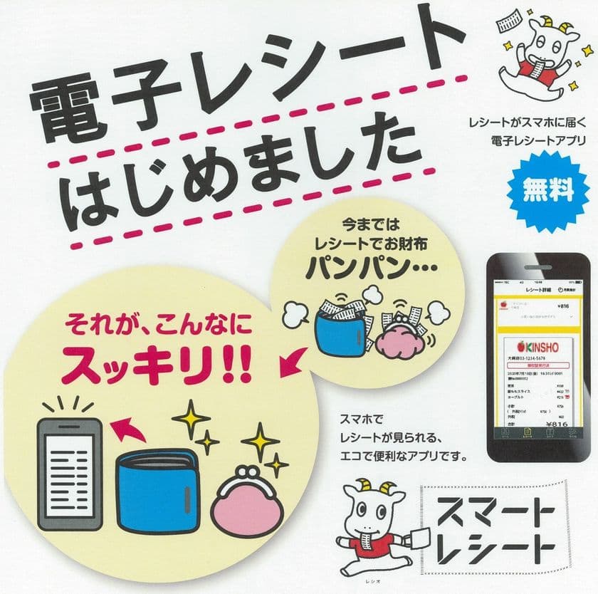 電子レシート「スマートレシート」のサービスを
４月２０日から導入！ 