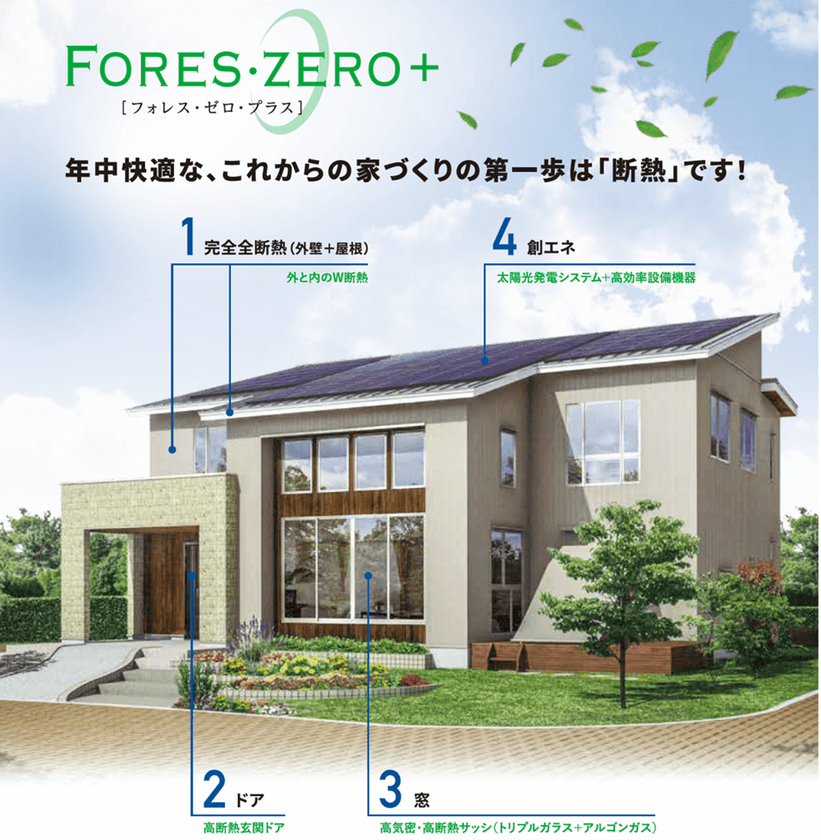最高等級の断熱性能が健康と家計に貢献する　
「フォレス・ゼロ・プラス」7月1日発売