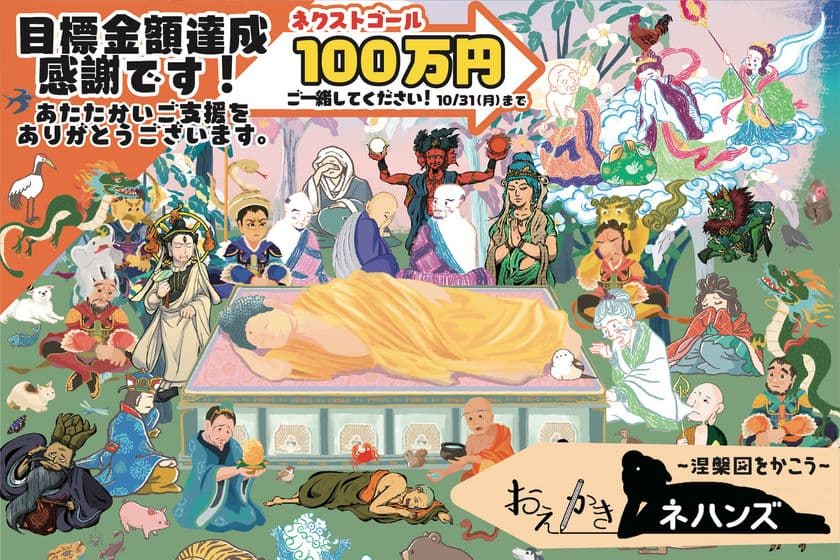 仏教美術「涅槃図」をお絵かきするボードゲーム
『おえかきネハンズ』CAMPFIREにて目標金額を達成！
お釈迦さまのご命日、2023年2月15日に発売決定