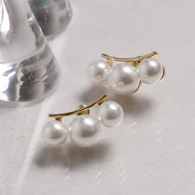 【S925/18K】3連パールピアス(美人百花7月号掲載)