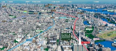 現地上空からの航空写真