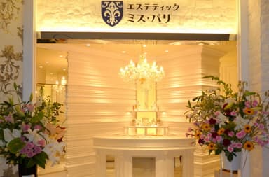 美しい曲線を描くカウンターは女性らしさを演出