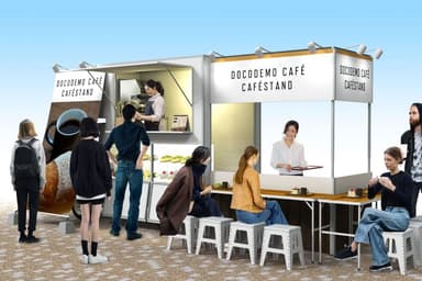 「どこでもショッカー」を使用したカフェ(イメージ)
