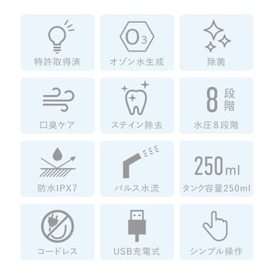 口腔洗浄器 特徴一覧