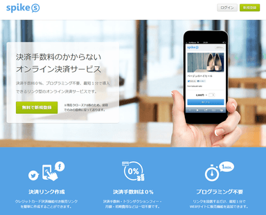 「spike」トップ画面