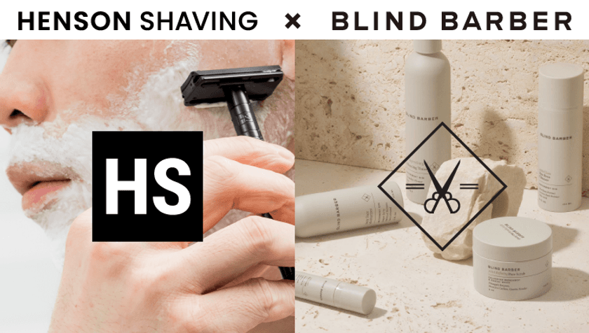 無料シェービング体験ができる！超精密構造1枚刃シェーバー
「HENSON SHAVING」×メンズグルーミングブランド
「BLIND BARBER」ポップアップストアを開催！