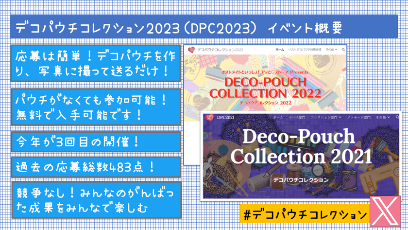 オストメイトが“おなかに着けている袋”をみんなでデコろう！
「デコパウチコレクション2023(DPC2023)」開催　
作品応募期間：2023年10月1日(日)～10月31日(火)