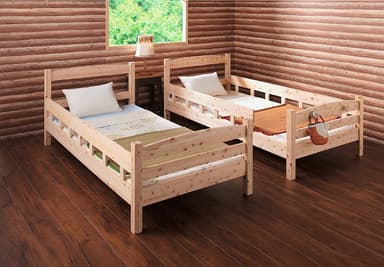 国産無塗装ひのき天然木2段ベッド