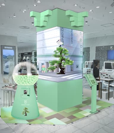 松屋銀座店内に設置されたラッキーガチャ(1Fプロモーションスペース)