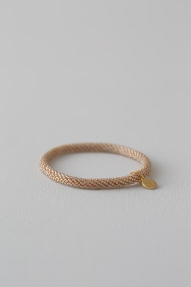 クロッシェブレスレット　スパークルベージュ