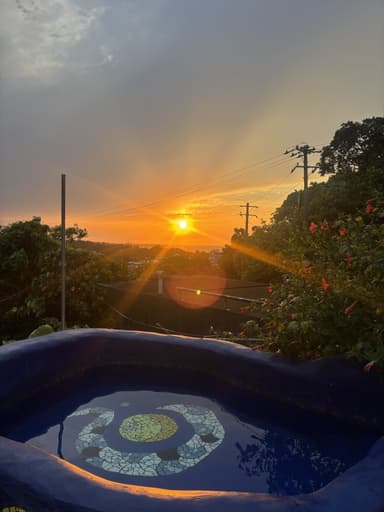 夕陽と水風呂