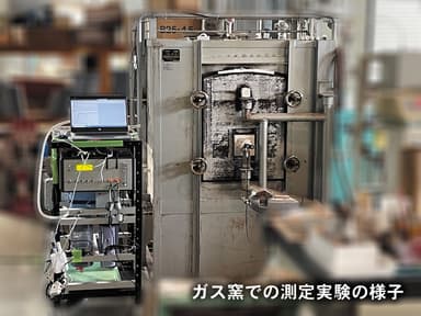 WD300ガス窯での測定実験の様子