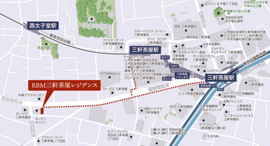 RBM三軒茶屋レジデンス　現地案内図