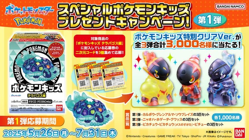 スペシャルポケモンキッズが当たる
プレゼントキャンペーン第1弾 を開催！