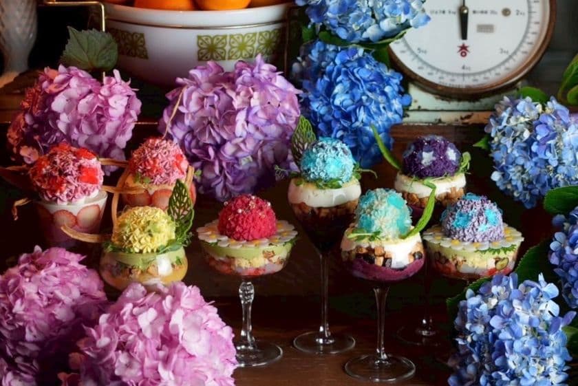 全国に8店舗展開する夜パフェ専門店より
6月にピッタリの「紫陽花パフェ」が登場