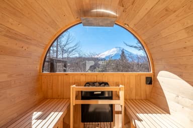 富士山ビューのバレルサウナ