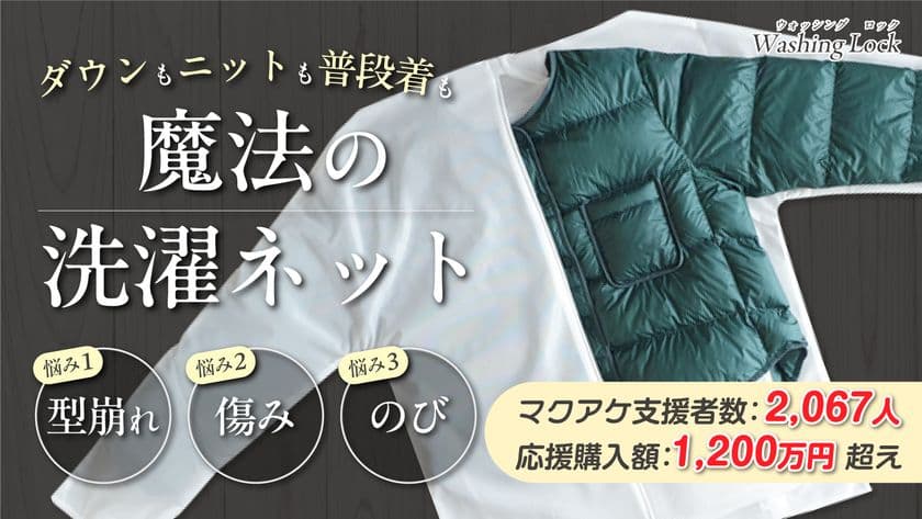 二重構造ネットが衣類の形を維持＆保護する
新概念洗濯ネット「WASHING LOCK」を発売