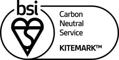今回付与される、BSIのCarbon Neutral Service Kitemarkのイメージ