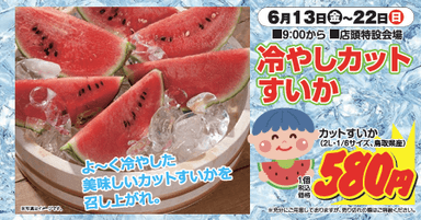 冷やしカットすいか販売