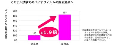 モデル試験でのバイオフィルムの除去効果