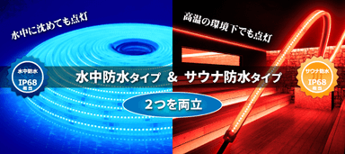 透明シリコンで隙間なく密閉した完全防水タイプ