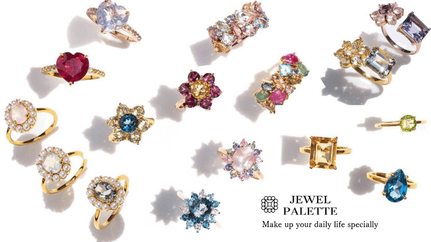 キャンディみたいな大ぶり天然石を使った
色石リングをお披露目「JEWEL PALETTE」