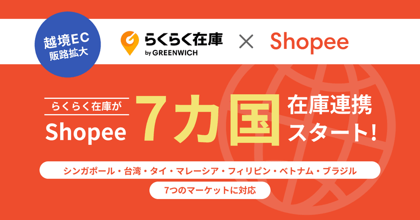 グリニッジが提供するEC在庫管理システム『らくらく在庫』　
越境EC「Shopee」の7カ国と在庫連携可能に