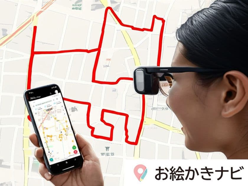 新感覚アプリ「お絵かきナビ」とスマートグラスで
観光の未来を体験！
GPSアート実証実験を野々市市で開始