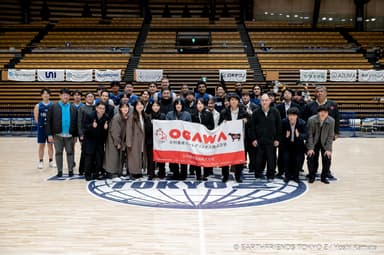 試合観戦後の記念写真