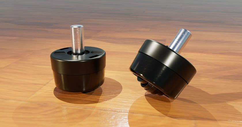 重たいイスもスムーズに移動できる
荷重ロック機能付きキャスターを内蔵した
イス脚用パーツ「Light-It Feet」を2025年秋販売開始
