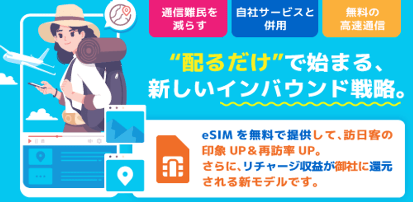 インバウンド施策に革命！無料eSIM配布で企業に収益還元
　「WG FREE eSIM」サービスを提供開始