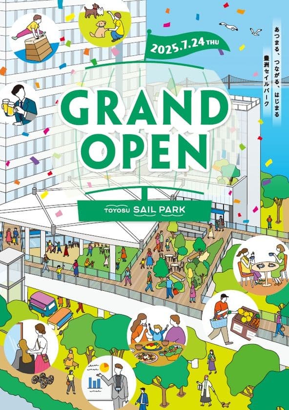 2025年7月24日（木）11：00に、いよいよオープン！
豊洲セイルパーク（TOYOSU SAIL PARK）

